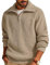 PJ PAUL JONES Arbeitspullover Herren Strickpullover Sweater Herren mit Reissverschluss und V Ausschnitt XL Khaki