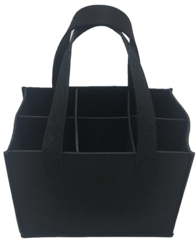 Bkrdty Borsa per Bottiglie in Feltro con 6 scomparti 25x18x16 cm Riutilizzabile Borsa Portabottiglie Vino in Feltro con Divisorio Rimovibile Ideale Per Gite E Picnic