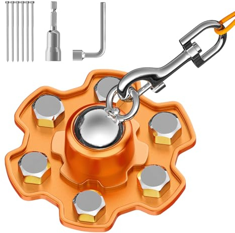 Tivray Piquet d'Attache pour Chien, Piquet Pivotants à 360° sans Enchevêtrement, Piquet de Laisse Robuste avec 6 Ancrage Vis Solide Supporter 180 lb Force Traction pour Cour Camping Extérieure, Orange