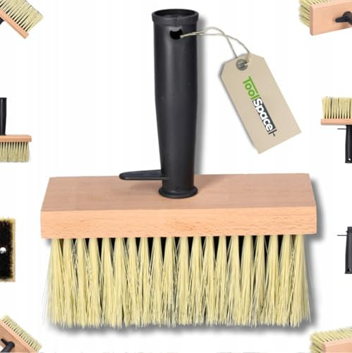 ToolSpace Brosse pour Plafond 170 mm, Brosse Universelle à Encoller en Bois, Brosse à Tapisser Large, Outil de Brossage Mural Poils ArtificielsRobustes avec Corps en Bois, Manche en Plastique