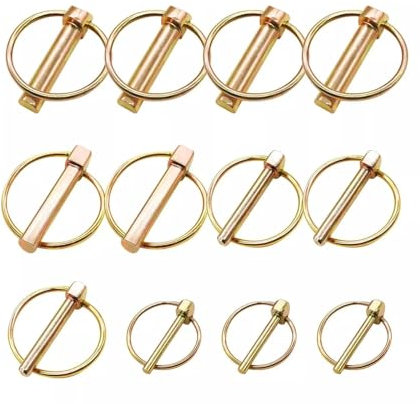 Parti di utensili da giardino Kit assortimento perni di collegamento 12 pezzi 4 misure per perni trattore Perni di collegamento Perni di collegamento Perni di attacco a 3 punti Forte e durevole