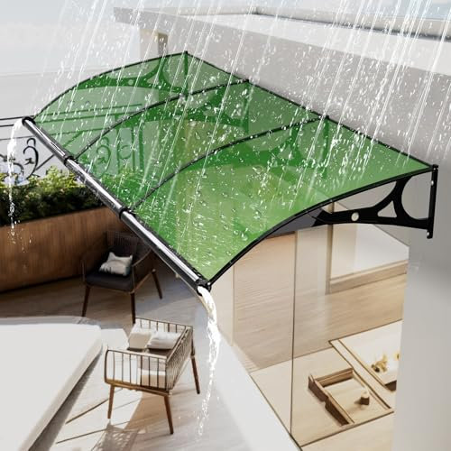Tenda da sole in policarbonato per porte e finestre, staffa in lega di alluminio, forte portante, silenziosa, a prova di pioggia e neve, facile da installare
