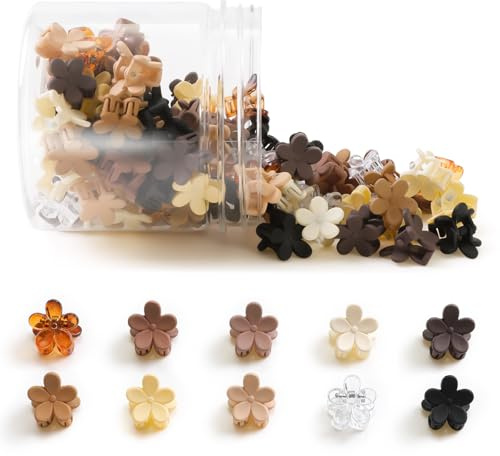 Mini Flower Hair Clips 100Pcs, Small Hair Clips Mini Claw Clips Cute Jaw Clips Hair Pins Hair Barrettes Hair Accessories for Women Girls Kids Teens