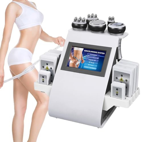 GZGHRZQS 6 i 1 anti-celluliter celluliter massageapparat, 40K radiofrekvens kavitation skönhetsprodukt, kavitation och radiofrekvens kropp ansiktsskönhet massageapparat celluliter för toning och formare