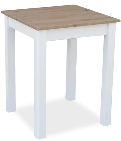 Metdrew Esstisch aus Holz | 60x60 | holztisch | für 2 Personen | klein Tisch | Skandinavischer Stil | aus Kiefernholz | küchentisch | Tischplatte: Artisan Eiche