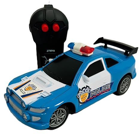 Auto Polizia Giocattolo Telecomandata Ruote Gommate Scala 1:28 Pattuglia Macchina della Polizia RC Police Car Macchinine Radiocomando Monocanale Movimento Auto Radiocomandata Super Car Racing Sport