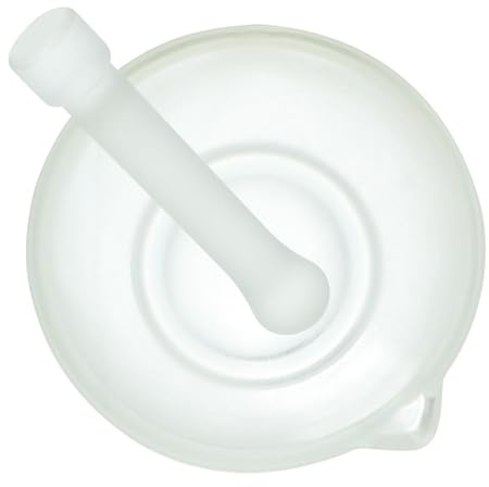 JOINPAYA Ciotola in Vetro per Macinazione 90mm con Pestello e Asta di Rettifica, Set Multifunzionale per Spezie e Medicinali, Utensile Pratico per Cucina e Farmacia Stile Stile Casuale