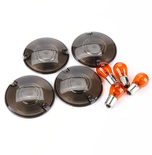 ZYTC Geräuchertes Blinkergläser Kit mit Glühbirne für Harley