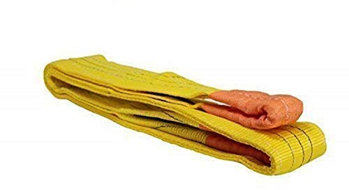 3 ton lastkapacitet 2 meter lång lyft rem rund slinga lyftband bergsbälte av polyester med ändöglor för kran, bogsering gul
