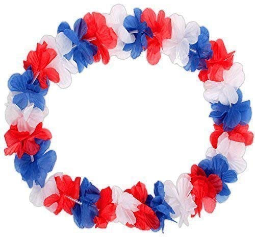 TopTen Hawaiikette Kroatien BLAU/WEIß/ROT 45 cm Durchmesser, 100cm lang, WM, Fussball, Fanartikel