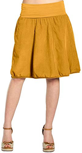 Caspar RO004 Damen Cord Rock Knielang, Farbe:Curry, Größe:L-XL