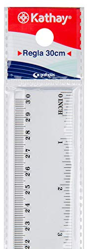 Kathay 86420200 Plastic Ruler, 30 cm, Transparent, Perfect for School Use
