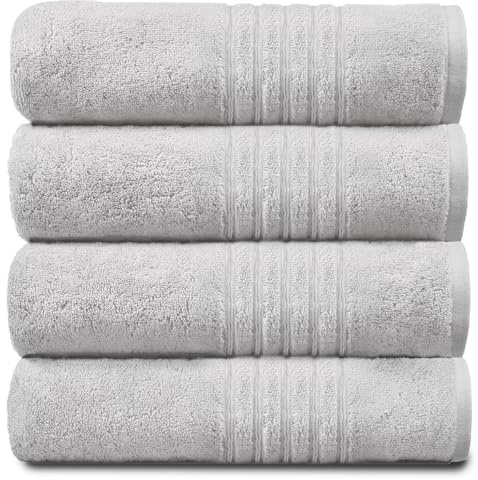 GC GAVENO CAVAILIA New Hampton - Juego de 4 Toallas de Mano, ultrasuaves, Extra absorbentes, 100% algodón Hilado en Anillo, Color Blanco, 4 Unidades