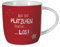 Grafik-Werkstatt Kaffeetasse mit Spruch 300 ml | Porzellan-Tasse Weihnachten | Auf die Plätzchen fertig los, 61750, Rot