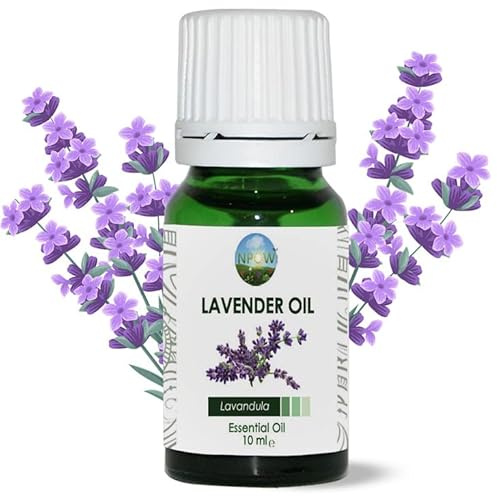 NPOW Pure Lavender Essential Oils for Skin - Natural Lavender Oil for Hair, Bath & Aromatherapy, Aroma Oils for Candle Making, Pure Essential Oil for Diffuser - Promotes Sleep & Relaxation - 10ml