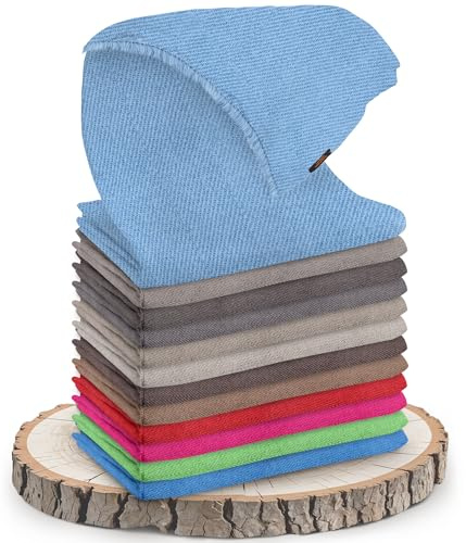 yanopurna Sciarpa cashmere - 100% lana cashmere, 68 x 190 cm, sciarpa cashmere tinta unita, tessuto a mano in Nepal, unisex, a mano, Azzurro, Taglia unica