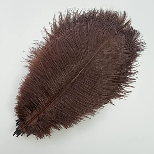 10 Teile/los Neue Farbige Straußenfedern für Handwerk Schwarz Mint Rosa Rot Gold Feder Dekor DIY Urlaub Karneval Hochzeit Dekoration-Dunkelbraun, 45-50 cm 18-20 zoll