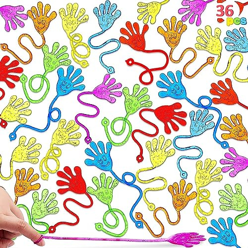 Comioke Klatschhand Glibber,Klatschhände,Klatschhände Mitgebsel,36 Stück Klatschhand Kinder,Klatschhände Kinder,Klatschhände Glibber,Glibberhand Mitgebsel,Klebrige Glibberhände (Zufällige Farbe)