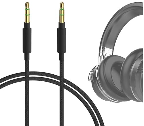 GEEKRIA Audiokabel kompatibel mit COWIN E8/SE7/E7 PRO/E7, Anker Soundcore Space 2, Space One Pro, 3,5-mm Stereo-Nylongeflecht-Ersatzkabel (4 ft/1,2 m)