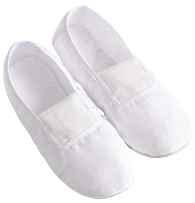 Daydance White Full Sole Gymnastics Shoes Dance Slippers for Kids, Boys, Girls, Adult, Women