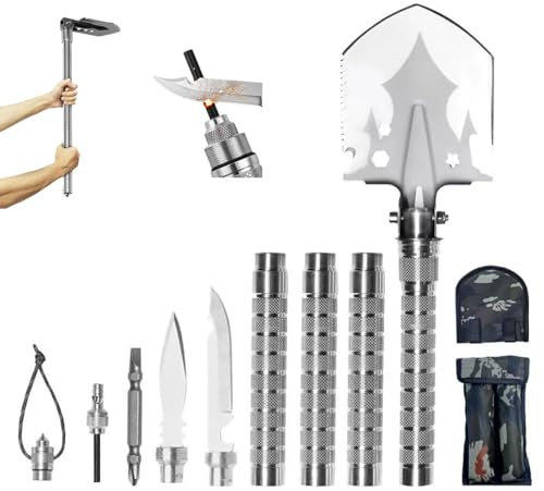 Multifunction Shovel, Klappspaten, Solide Gemacht, Abnehmbar Faltbar Spaten, Survival Ausrüstung für Überleben/Garten/Camping (4 Abschnitt)