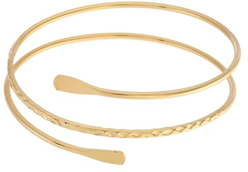 SSKHE Moda Brazo Abierto Superior brazalete, Brazalete mujeres en Espiral, Joyería minimalista para brazalete (Dorado)