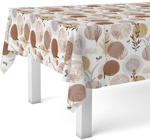 ECOMMERC3 | Tovaglia in tela cerata rettangolare dimensioni 100 x 140 cm - stile, durata e facile pulizia per il tuo tavolo - Tovaglia in tela cerata antimacchia e impermeabile - Siena Marrone