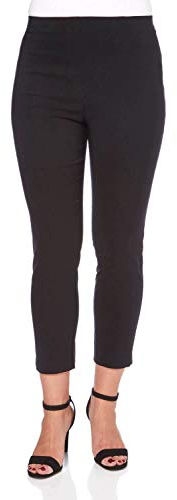 Roman Originals Capri Trousers for Women UK Cropped Pants with Pockets Ladies 3/4 Length Bengaline Stretch Legging Crop Pull On Tregging Elasticated Waist Work Office Slim