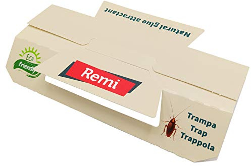 Remi Hogar Trampas para Cucarachas XL 5 Unidades | Adhesivas con feromona Natural sin pesticidas | Ecológica para Eliminar cucarachas Profesional | Trampas Insectos Rastreros | Fácil instalación
