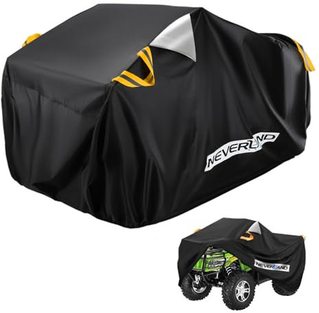 Housse de Protection pour Quad NEVERLAND 300D Bâche de Protection pour Moto ATV avec Bandes Réfléchissantes & Bande élastique Imperméable Coupe-Vent Anti-UV Noir 210 * 120 * 115cm