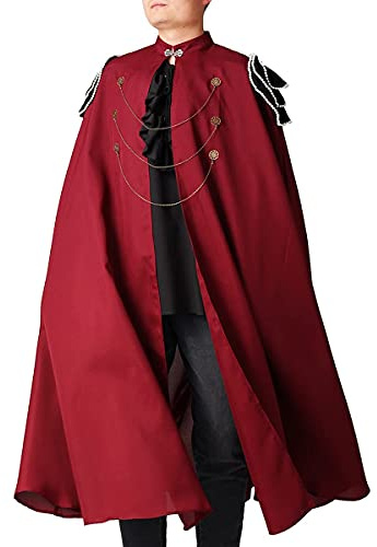 COSDREAMER Män kostym kappa häxa mantel renässans medeltida cape