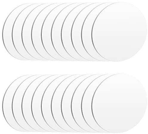 PINGEUI 20 Lastra Acrilica Trasparente, Taglio Rotondo Ø 15 cm, Spessore 2 mm, Disco Piastra in Vetro Acrilico Rotondo, per Progetti Fai da Te, Cartelli