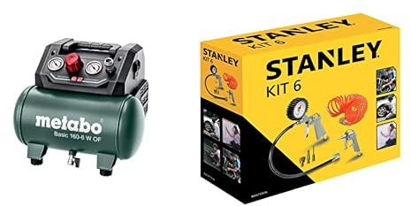 metabo 601501000 - Compresor Basic 160-6 W OF Potencia 0,9 Kw calderín 24 l Couleur & Stanley 9045717STN Accessoires pour compresseur d’air