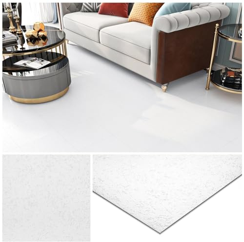 Livelynine PVC Bodenbelag Selbstklebend Fliesen 30x30CM Vinylboden Bad Wasserdicht 32-Fliesen Küchenboden Weiß Wohnzimmer Flur Fußbodenbelag