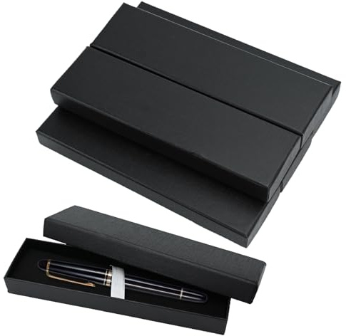 Bekecidi Caja de Embalaje de 6 Bolígrafos, Regalo Con Cojín para Lápices, Vacía para Negocios, Cumpleaños, Recuerdos, Suministros, Color Negro