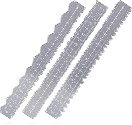 3 Pièces Règle de Déchirement de Papier en Métal en Acier Inoxydable, Règle de Bords Irréguliers Règles de Déchirure Artisanales Pochoirs de Gaufrage Règles de Déchirement de