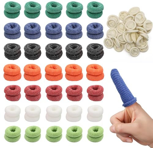 BORISCA 70 Stück Fingerverband, 35 Fingerlinge Verband + 35 Gummi-Fingerhülsen, Fingerpflaster Atmungsaktiv Fingerkuppenverband Finger Elastisch Bob Fingerschutz Bei Verletzung verwendet