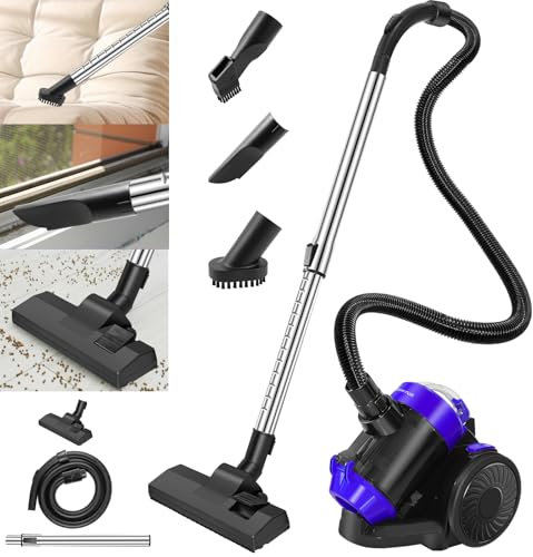 Lightweight Floor & Carpet Bagless Vacuum Cleaner, 1000W High Power Motor, Powerful Suction, 1.5L Capacity Dust Tank, Low Noise, Easily Portable, Easy Hose Storage, for All Floor Types