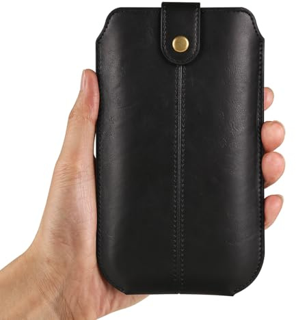 Tohrugue Bälte med klämma universell väska, mobiltelefonväska, bältespåse för män för iPhone Samsung Galaxy (S3, svart)