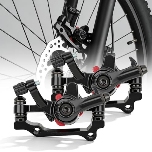 Mekanisk skivbromsok för cyklar, robust skivbroms i aluminiumlegering lämplig för cyklar och mountainbikes, skivbromsar för cykel framhjul och bakhjul (svart)