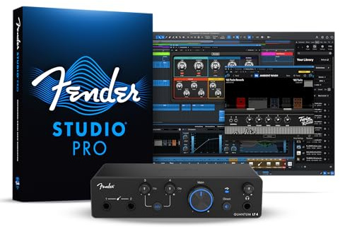 Fender Quantum LT 4 | 4x2 USB-C Audio Interface for Music Production, Dual MAX-HD Mic Preamps, Dual Instrument Inputs, Low-Latency Drivers, Loopback, Balanced Outputs, Headphone Amp, Mac & PC