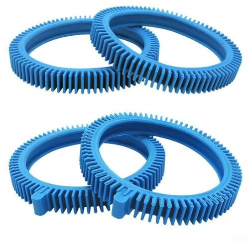 Främre och bakre däcksats med Super Hump för poolrengörare 2X och 4X kompatibel ersättningsdel kraftigt gummi 15 cm inre diameter 19 cm yttre (4 pack)