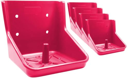 ERPINA® Lot de 5 supports de pierre à lécher cheval rose - Pour 10 kg de pierres à lécher sans bords tranchants - Support stable en plastique incassable pour chevaux, bovins, sauvages - Pour cour et