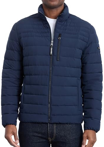 Calvin Klein Men's Classic Packable Down Jacket, Navy, Medium