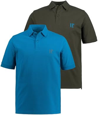 JP 1880 Herren große Größen Übergrößen Menswear L-8XL bis 7XL, Poloshirts, 2er-Pack, Piqué, Seitenschlitze, Regular Fit, blautürkis 6XL 704317761-6XL