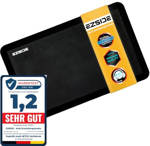 Anti-Ermüdungsmatte; gepolsterte Küchenmatte; Ergonomische Arbeitsplatzmatte für gesundes & schmerzfreies Stehen - rutschfeste Stehmatte aus umweltfreundlichem PU (Schwarz)