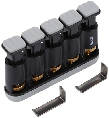 Fingertrainer, Klavier-Fingertrainer, Federstruktur, Fingerkraft-Spannungstrainer, Bequeme Tasten, Variabler Handtrainer für Klaviergitarre (Grau-weiß)