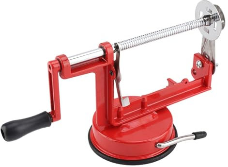 Taglierina Twister per Patatine a Spirale a Manovella in Acciaio Inossidabile, Affettatrice Pelapatate per Mele, Utensile da con Base di Aspirazione per Supporto Snack,