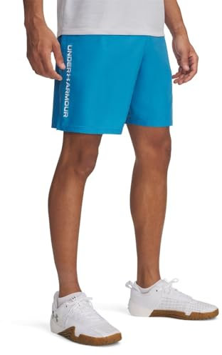 Under Armour Herren Men's UA Tech Woven Wordmark Shorts Hose, Ether Blue/White, M