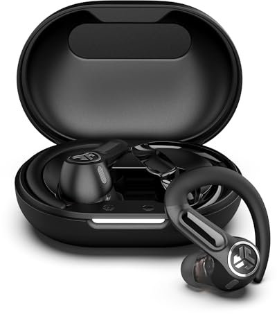 JLab Epic Air Sport Gen 3 ANC Kopfhörer In Ear, Sportkopfhörer Bluetooth, 68+ Std., Noise Cancelling True Wireless Kopfhörer kabellos mit Bügel, IP66-schweißresistent, USB-C-Ladebox